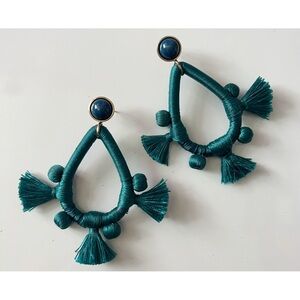 Baublebar • Teal Teardrop Fringe Earrings